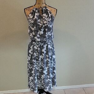 MICHAEL Michael Kors Monochrome Floral Midi Dress